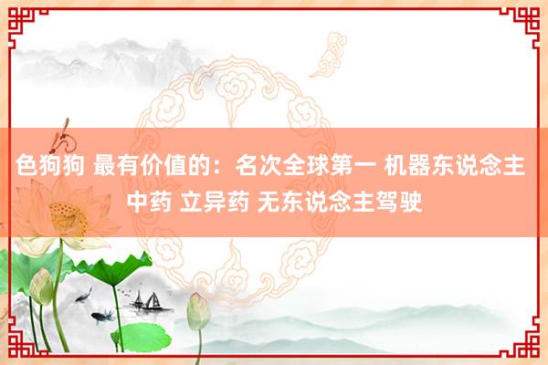 色狗狗 最有价值的：名次全球第一 机器东说念主 中药 立异药 无东说念主驾驶
