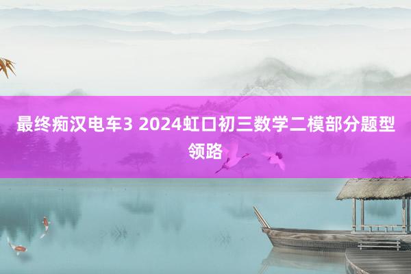 最终痴汉电车3 2024虹口初三数学二模部分题型领路